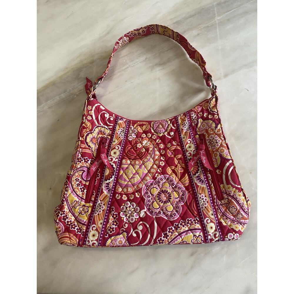 Vera Bradley Retired Lisa B Shoulder Bag Raspberry Fizz Pattern Rare